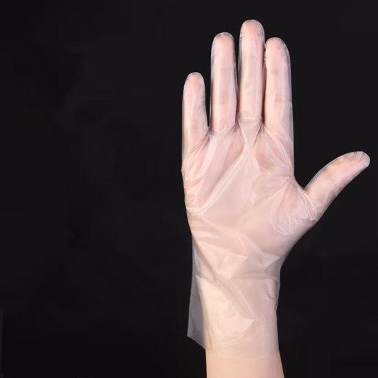 Guanti in plastica PE Guanti monouso piegati individuali per la tintura dei capelli con marchio CE