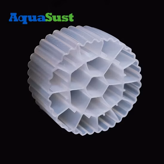 Media filtrante in plastica Mbbr materiale HDPE vergine di dimensioni pesanti 25 * 10mm di bio-media Mbbr